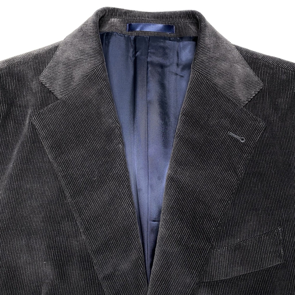 Proper Cloth Corduroy Sport Coat MTM (40R) 2B2V Duca Visconti Dark Gray